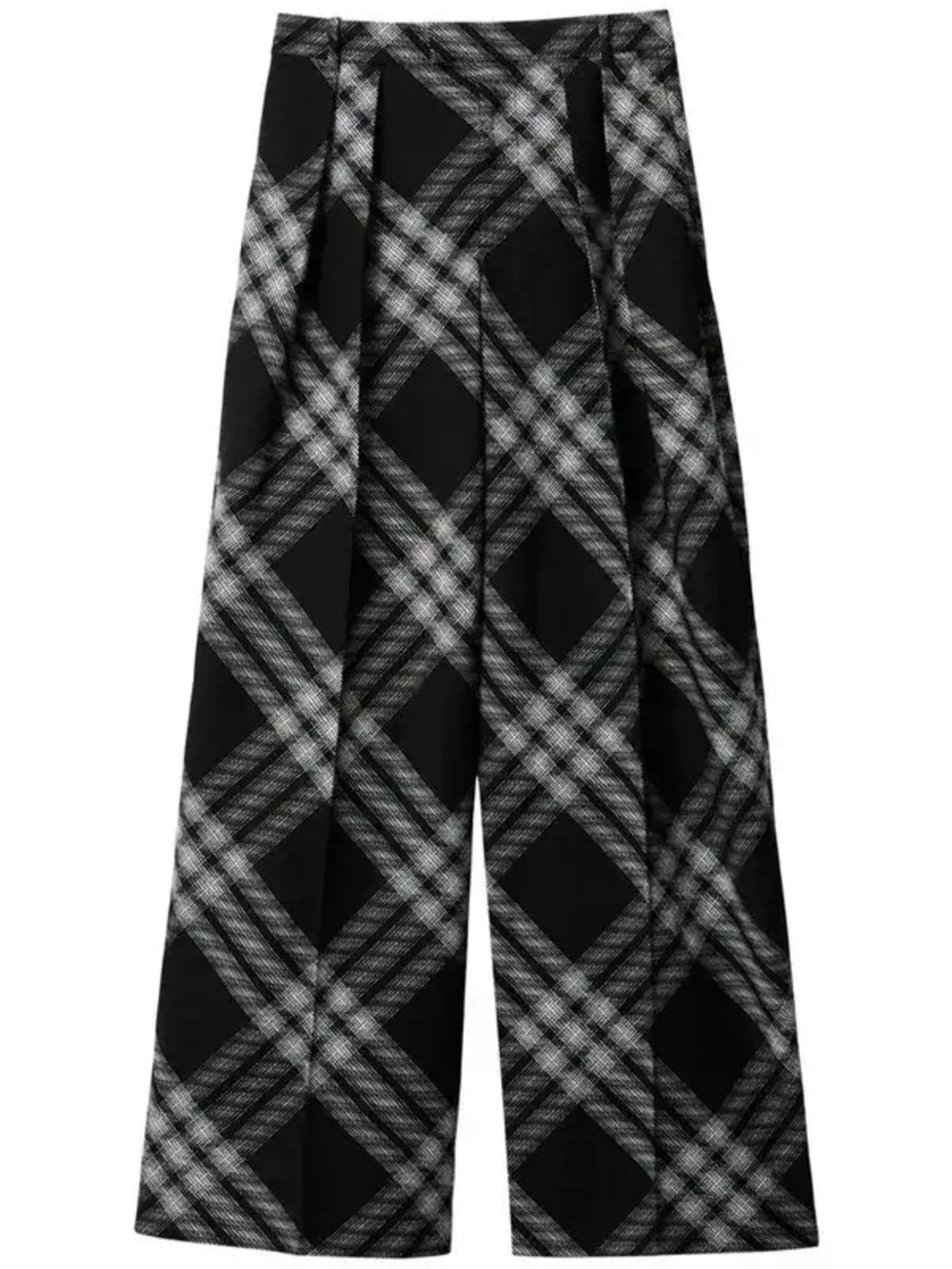 Burberry Classic Black Check Plaid Wide-Leg Palazzo Pants CURRENT SEASON